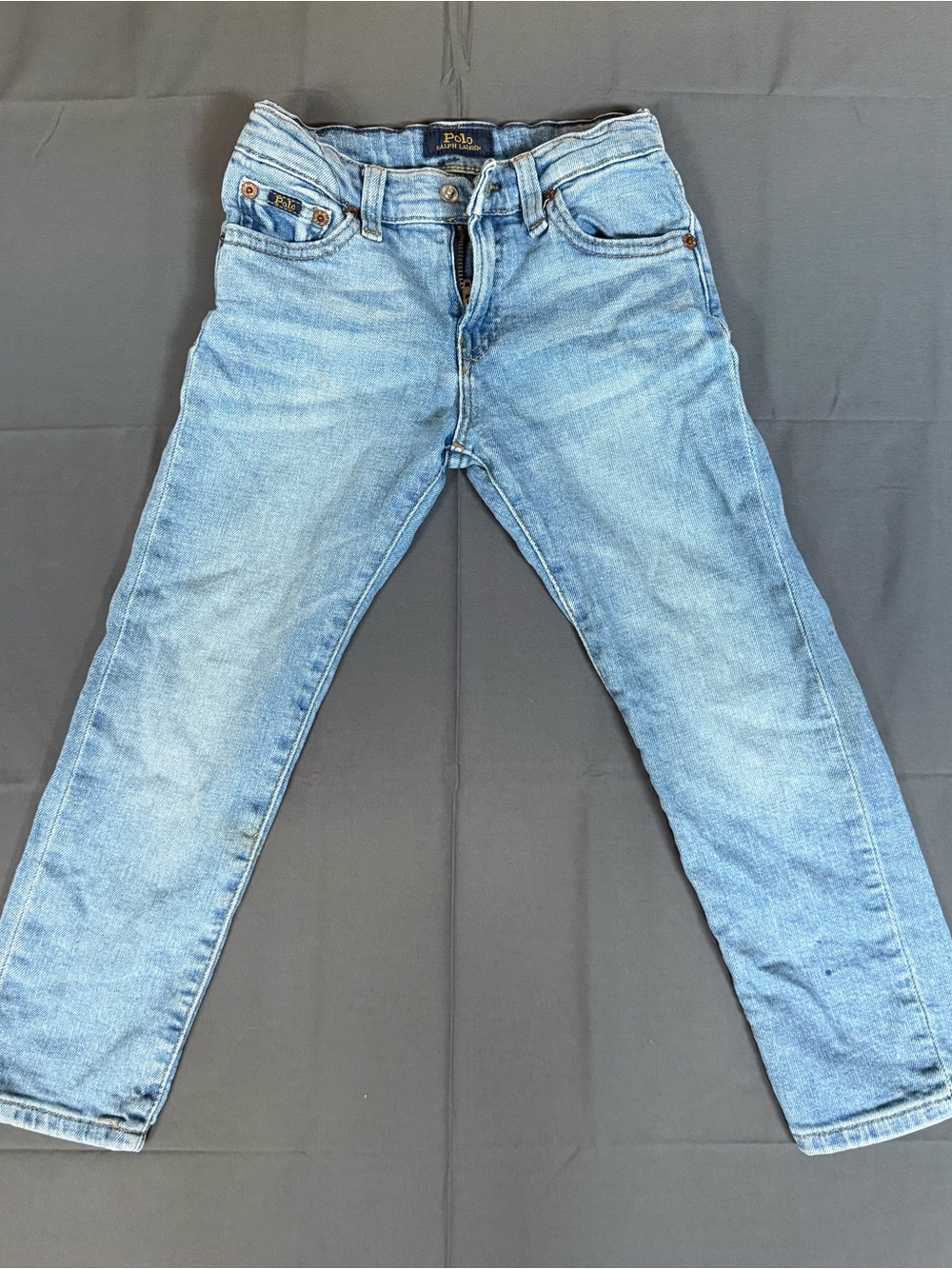 Polo Ralph Lauren Boys 4T Sullivan Slim Jeans Light Wash Blue Denim Adjustable